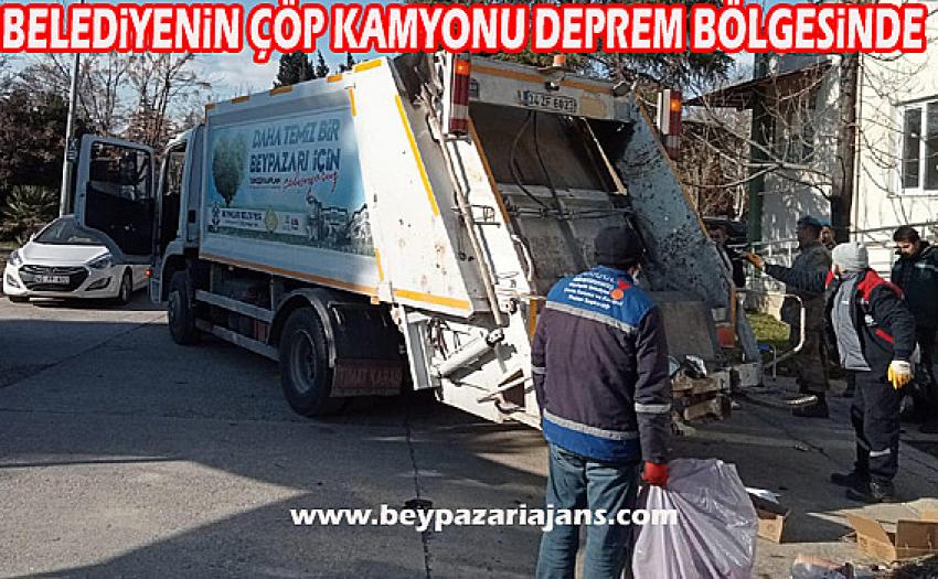 Beypazarı belediyesi, Afet bölgesine Çöp kamyonu ve seyyar tuvalet gönderdi:
