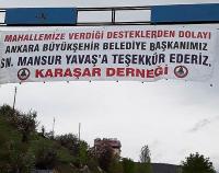Karaşar mahallesi Karayolu Ankara B. belediyesi tarafından asfaltlanıyor.