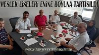 Meslek Lisesi Müdürleri, şube müdürü Rahmi Çalışkan başkanlığına bir araya geldi.