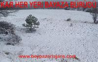 Başkentin tarihi ve turistik ilçesi Beypazarı’nın yüksek kesimleri yağan karla beyaza büründü